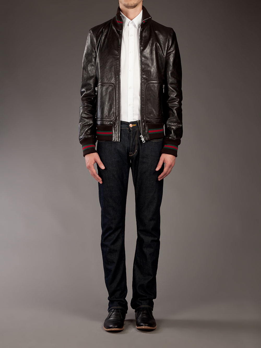Gucci Leather Jacket In Black For Men Lyst Gallery