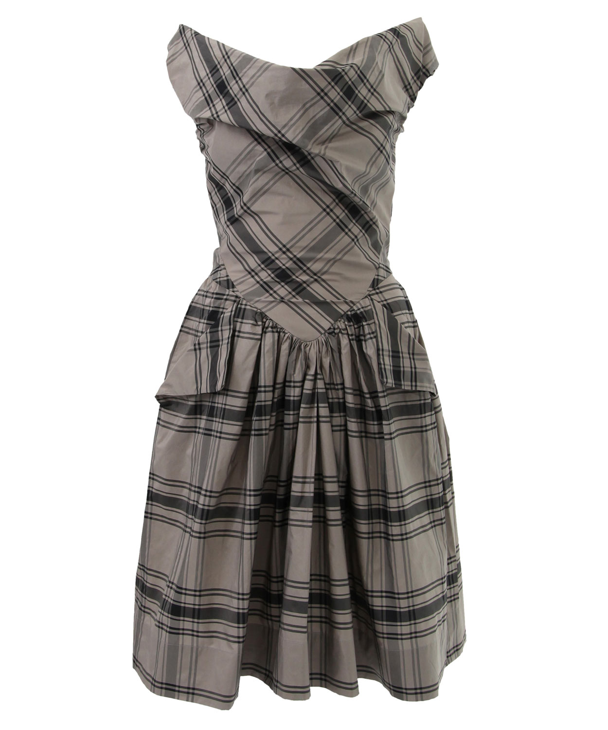 Lyst - Vivienne Westwood Anglomania Grey Tartan Marghi Dress in Gray