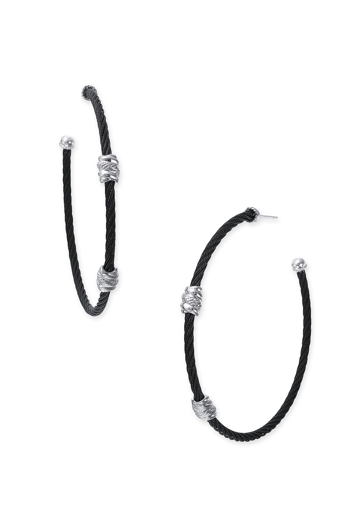 Charriol Nautical Cable 2-tone Earrings in Black (black nautical cable ...