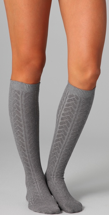 Falke Striggings Cable Knit Knee High Socks in Gray | Lyst