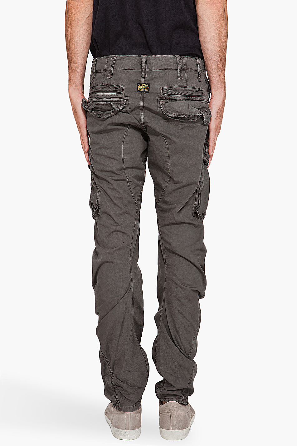 grey mens cargos