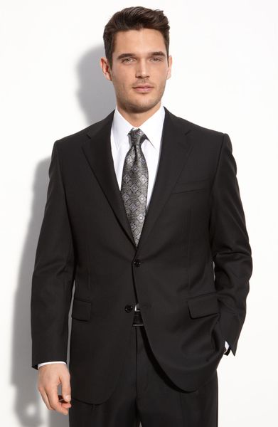 Hickey Freeman Addison Black Worsted Wool Suit in Black for Men | Lyst