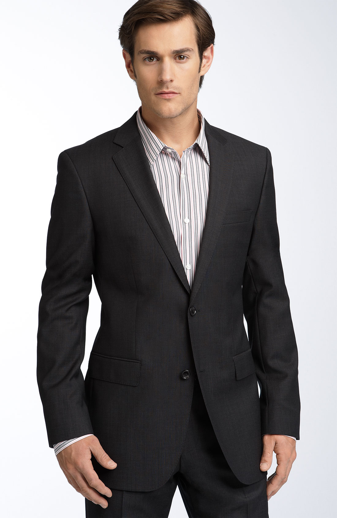 Hugo Boss 'James/Sharp' Trim Fit Grey Virgin Wool Suit in Gray for Men ...