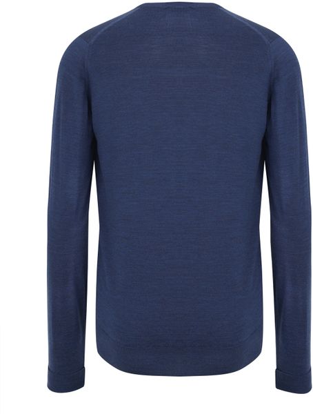 John Smedley Indigo Long Sleeve Hunter Jumper in Blue for Men (indigo ...