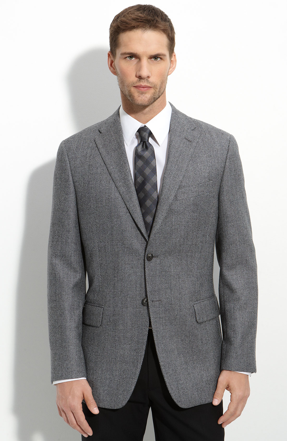Joseph Abboud Grey Tweed Wool Sportcoat in Gray for Men (grey) | Lyst
