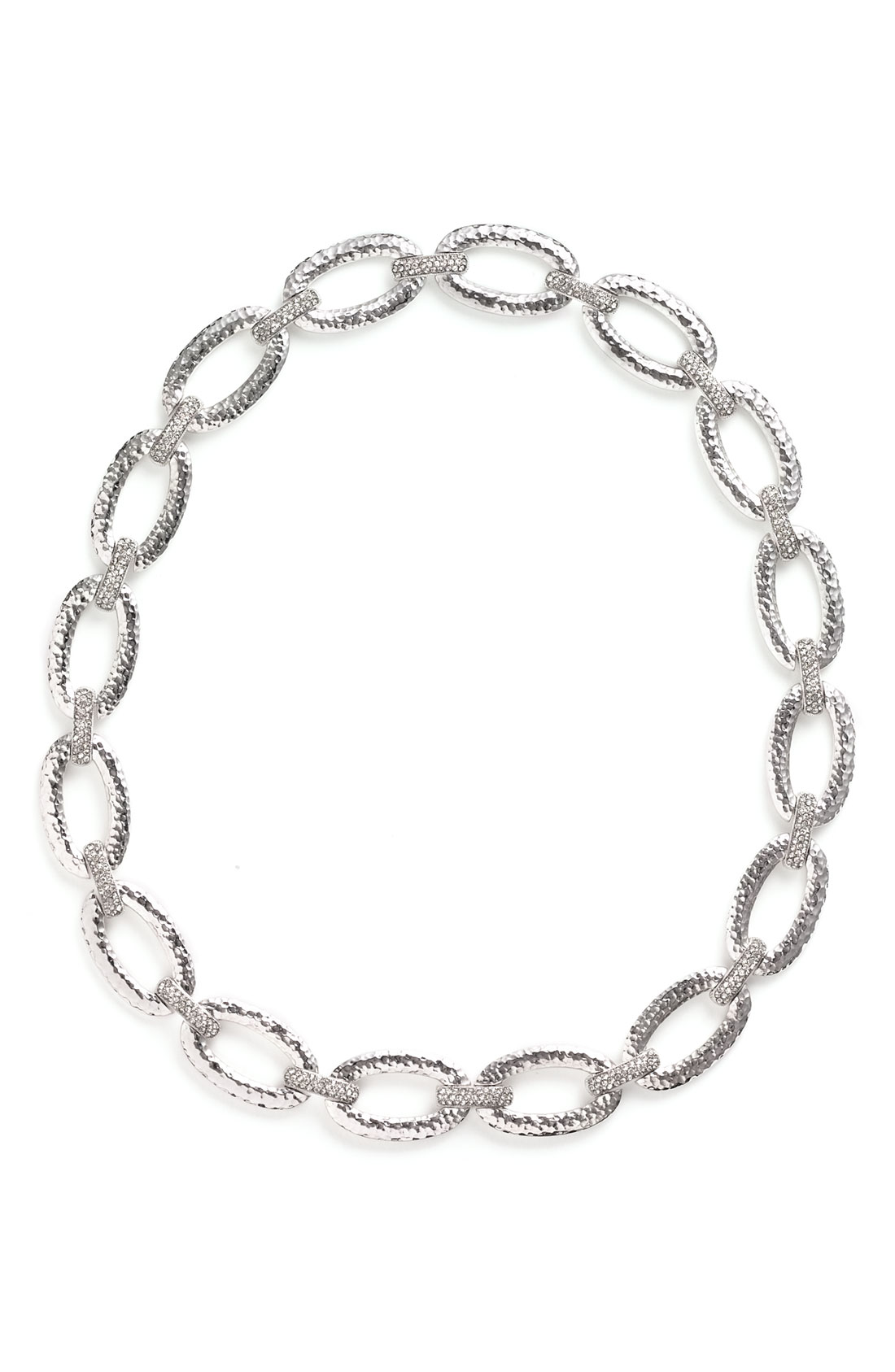 Nadri Hammered Pavé Link Necklace (nordstrom Exclusive) in Silver ...