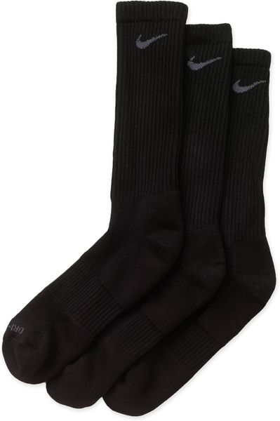 Nike Dri-fit Crew Socks (3-pack) (men) in Black for Men (black/ flint ...
