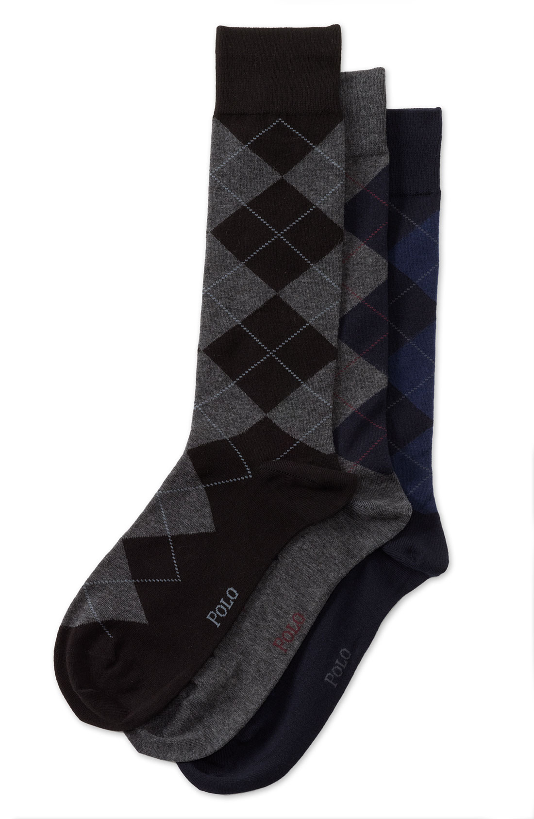 Polo Ralph Lauren Argyle Socks (3-Pack) in Gray for Men (black ...