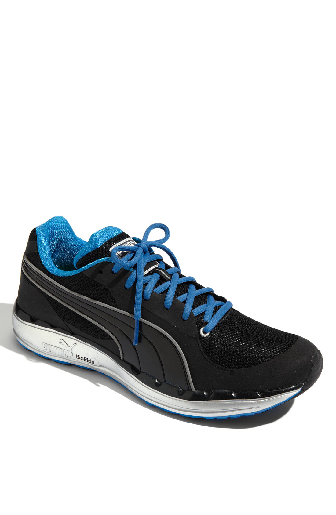 Puma Mens Faas 500 Running Shoe in Black for Men (black/ silver/ blue ...