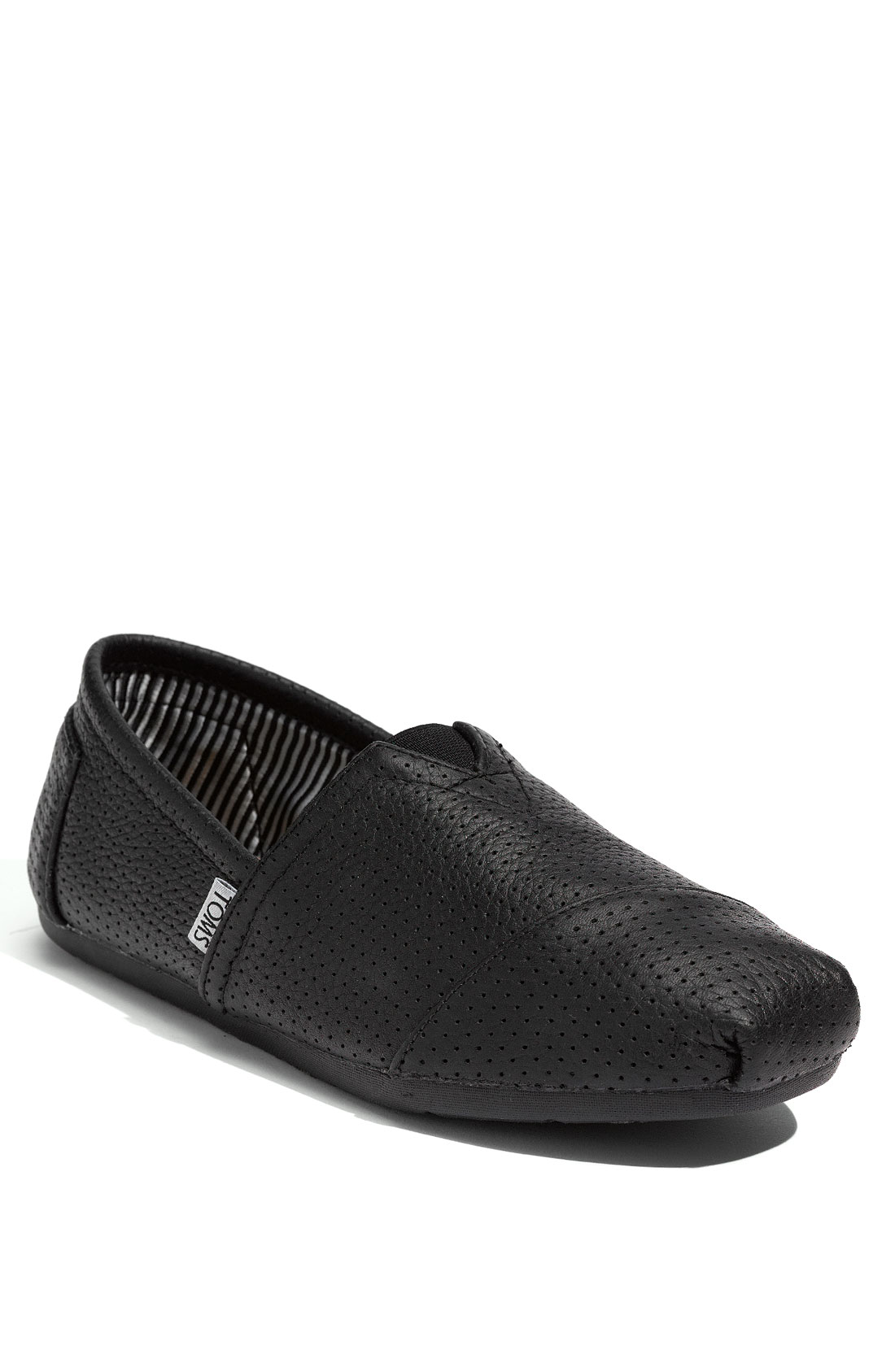 Toms Leather Perf Slip-on (nordstrom Exclusive) in Black for Men | Lyst