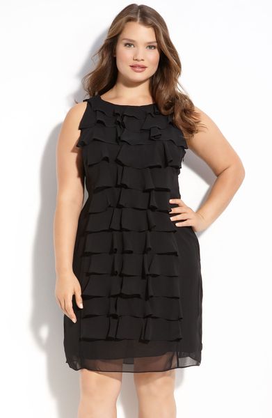 Adrianna Papell Adrianna Papell Sleeveless Ruffle Front Dress (plus) in ...