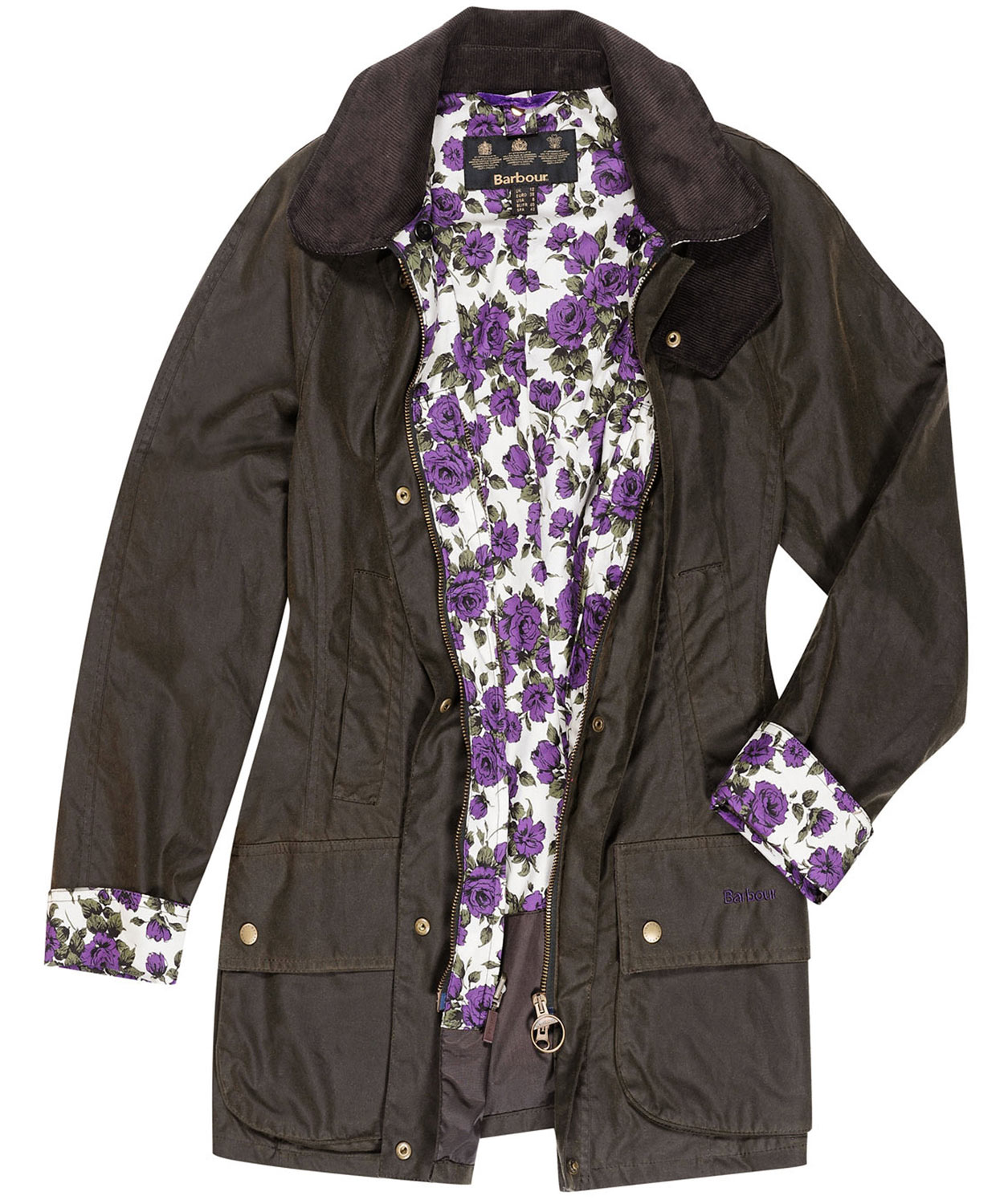 Lyst - Barbour Purple Carline Liberty Print Beadnell Jacket in Black