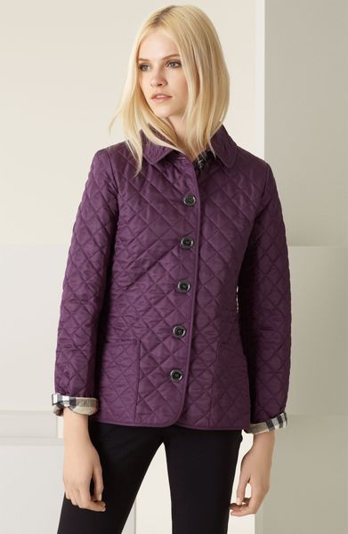 Burberry Brit Diamond Quilted Jacket in Purple (grape) | Lyst