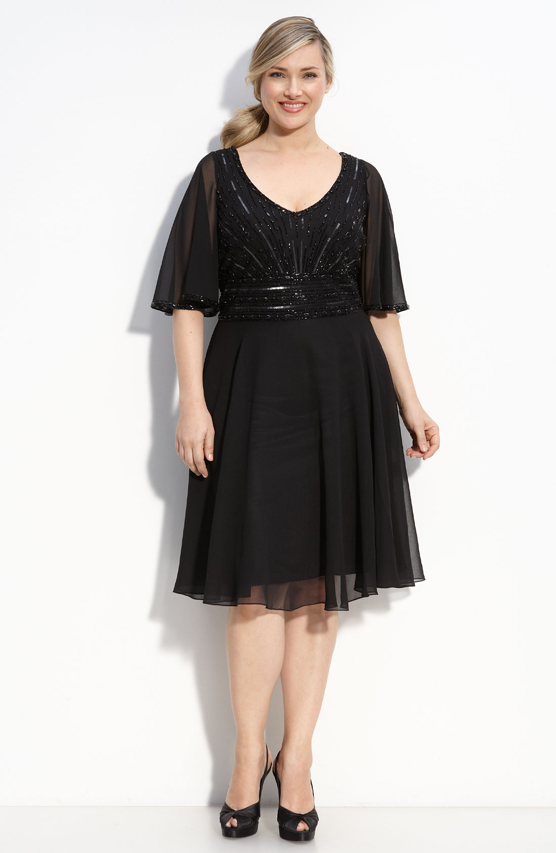 J Kara Beaded Dress (plus) in Black (blk/ blk) | Lyst
