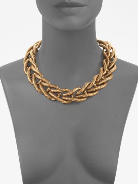 Oscar De La Renta Chain Link Necklace in Gold | Lyst