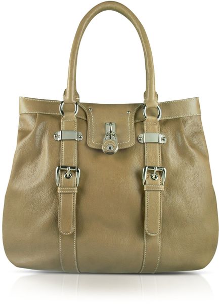 Buti Large Grained Leather Tote Bag in Silver | Lyst