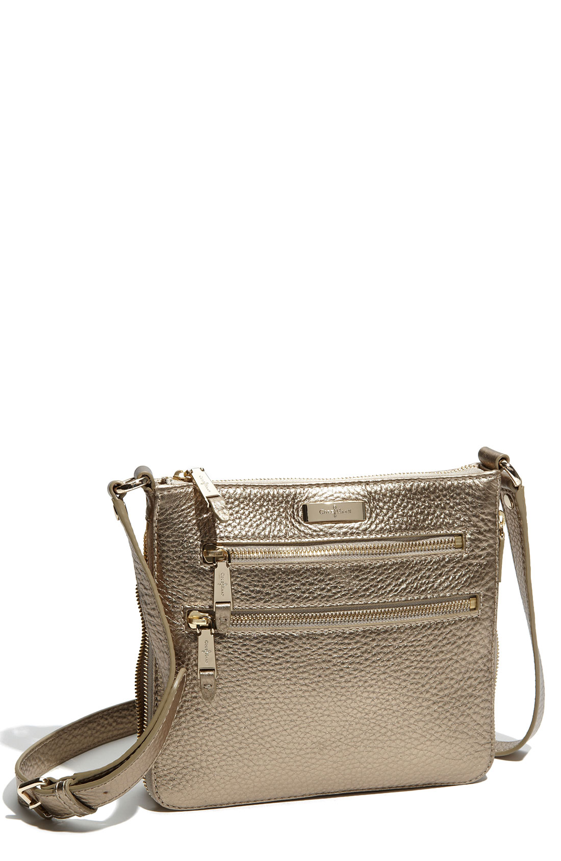 Cole Haan Village Sheila Leather Crossbody Bag in Gold (soft gold ...