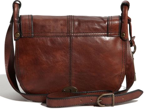 Fossil Leather Crossbody Bag in Brown | Lyst