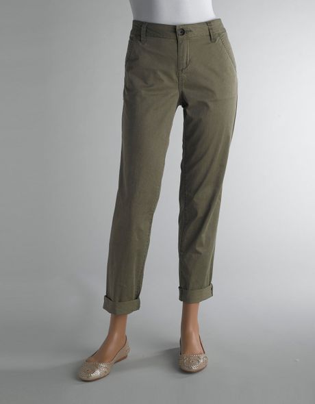 Guess Chino Boot-cut Cargo Pants in Khaki | Lyst