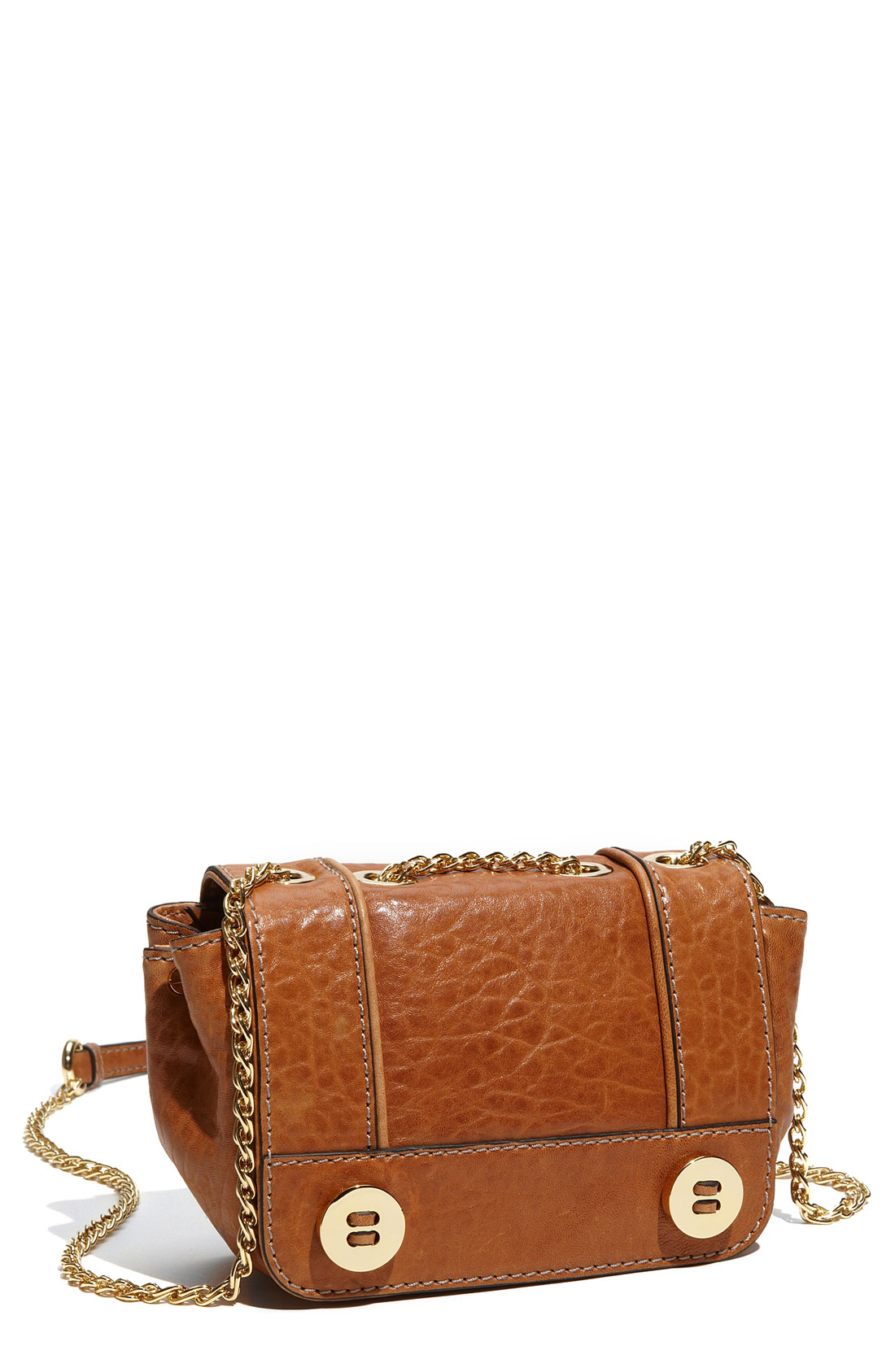Milly Sophia - Mini Leather Crossbody Bag in Brown (luggage) | Lyst