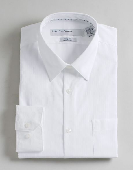 Perry Ellis City-fit Dress Shirt in White for Men | Lyst