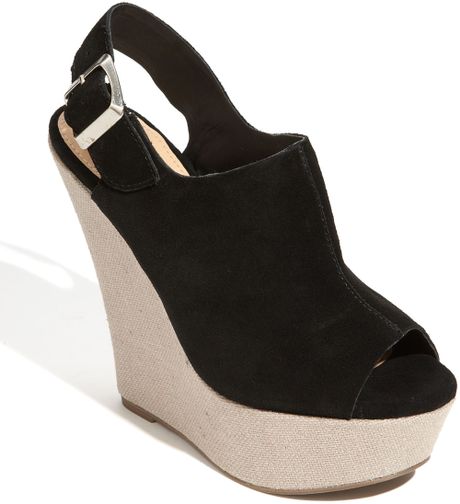 Steve Madden Wardenn Wedge Mules in Black (black suede) | Lyst