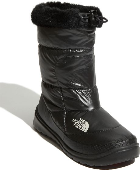 The North Face Nuptse Fur Bootie (women) in Black (black/black) | Lyst