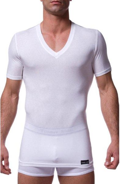 Tommy John Second Skin V-neck T-shirt in White for Men | Lyst