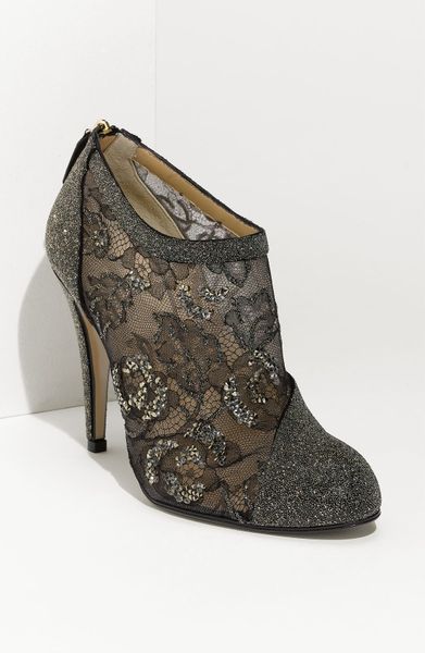 Valentino Crystal Embellished Bootie in Black (silver) | Lyst