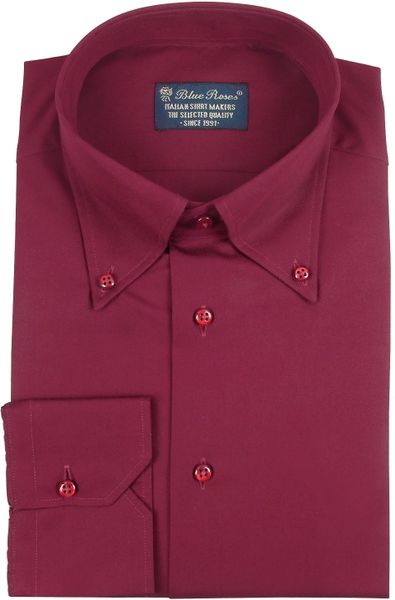 Forzieri Blue Roses - Dark Red Button Down Dress Shirt in Red for Men ...