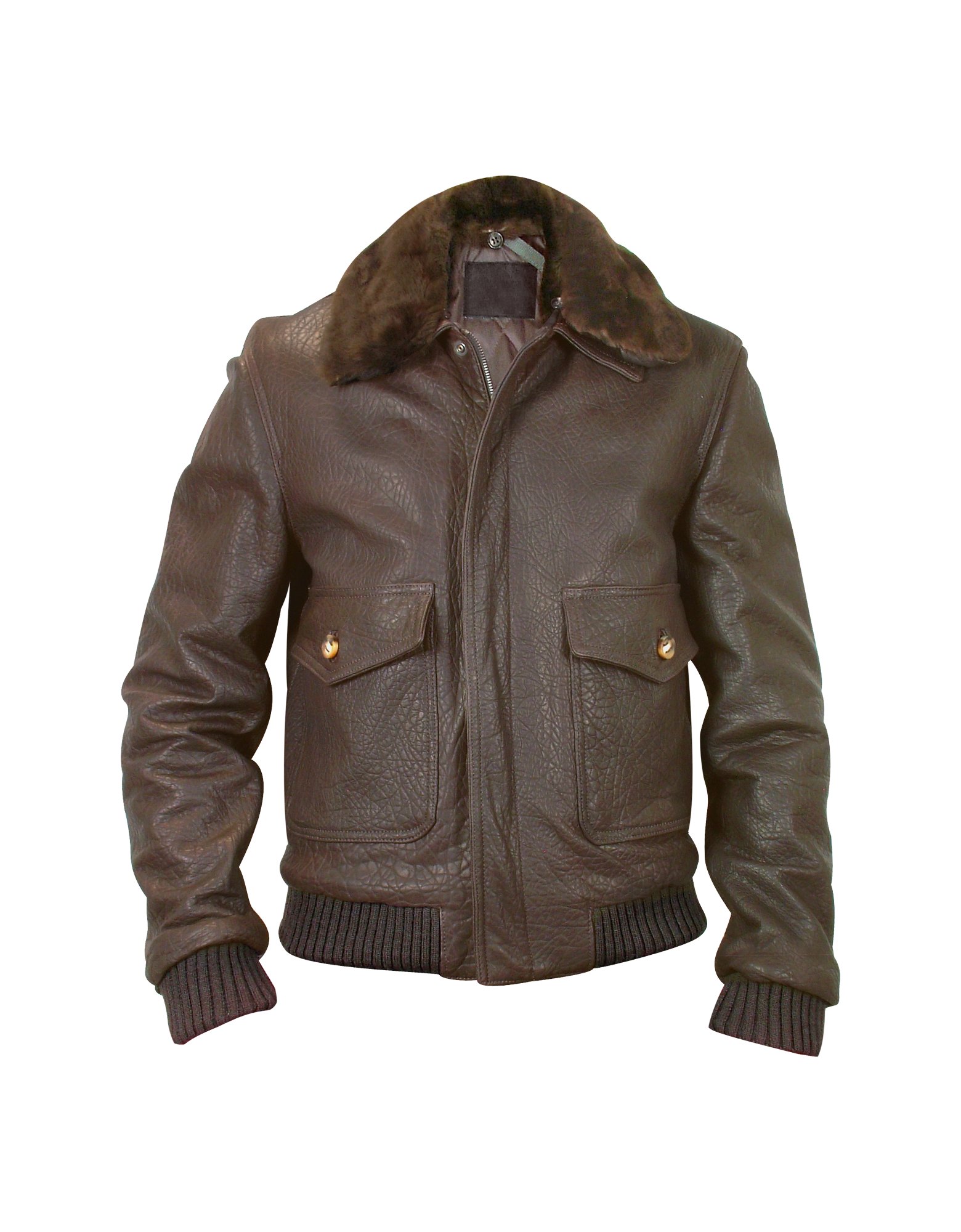 Forzieri Mens Dark Brown Leather Bomber Jacket in Brown for Men | Lyst