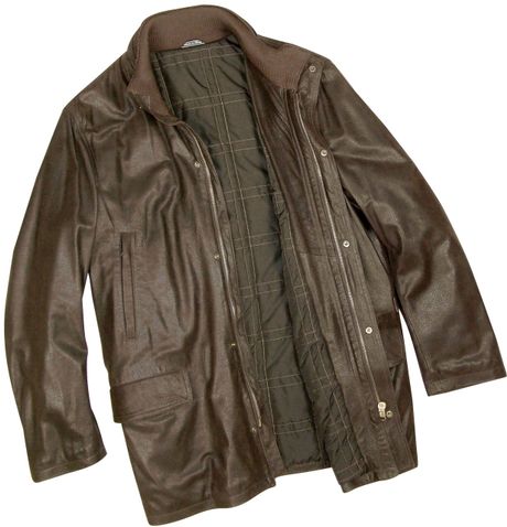 Forzieri Men'S Dark Brown Leather Car Coat in Brown for Men | Lyst