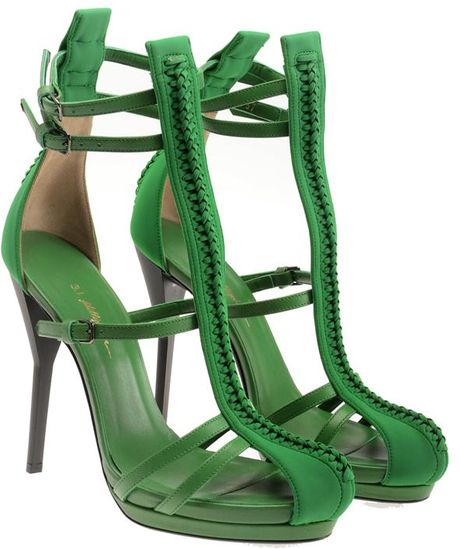 3.1 Phillip Lim Regine Leather Strap Heels with Braided Details in ...