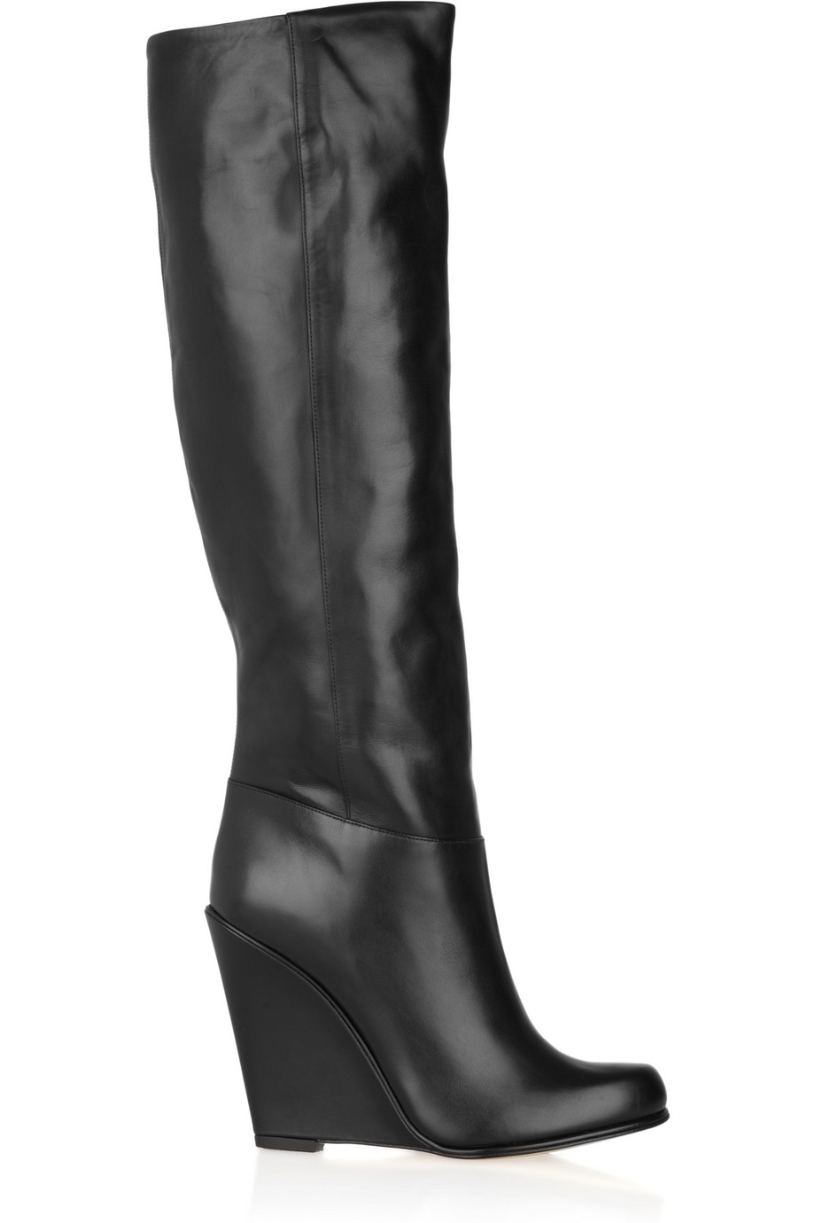 Lyst - Bally Deity Leather Wedge Knee Boots in Black
