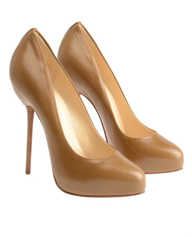 christian louboutin boots Camel suede stacked heels | The Little ...  