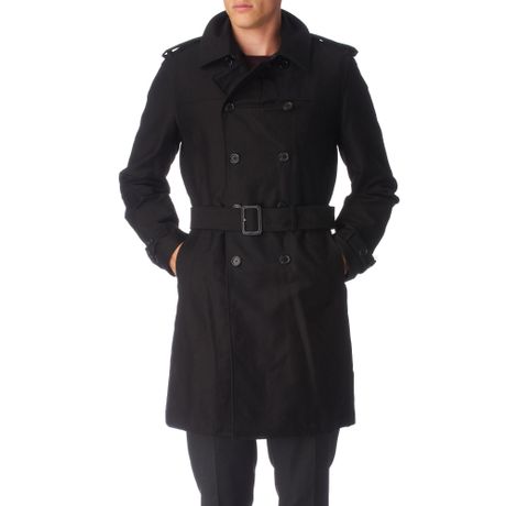 Paul Smith Double–breasted Trench Coat in Black for Men | Lyst