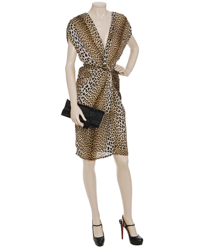 Ruffian Leopard-print Silk Dress in Beige | Lyst