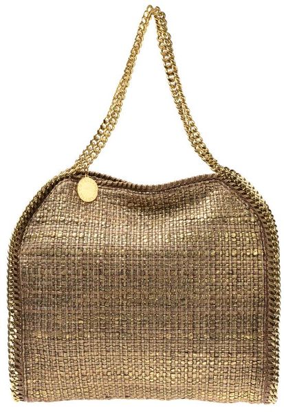 Stella Mccartney Metallic Boucle Falabella Bag in Gold | Lyst
