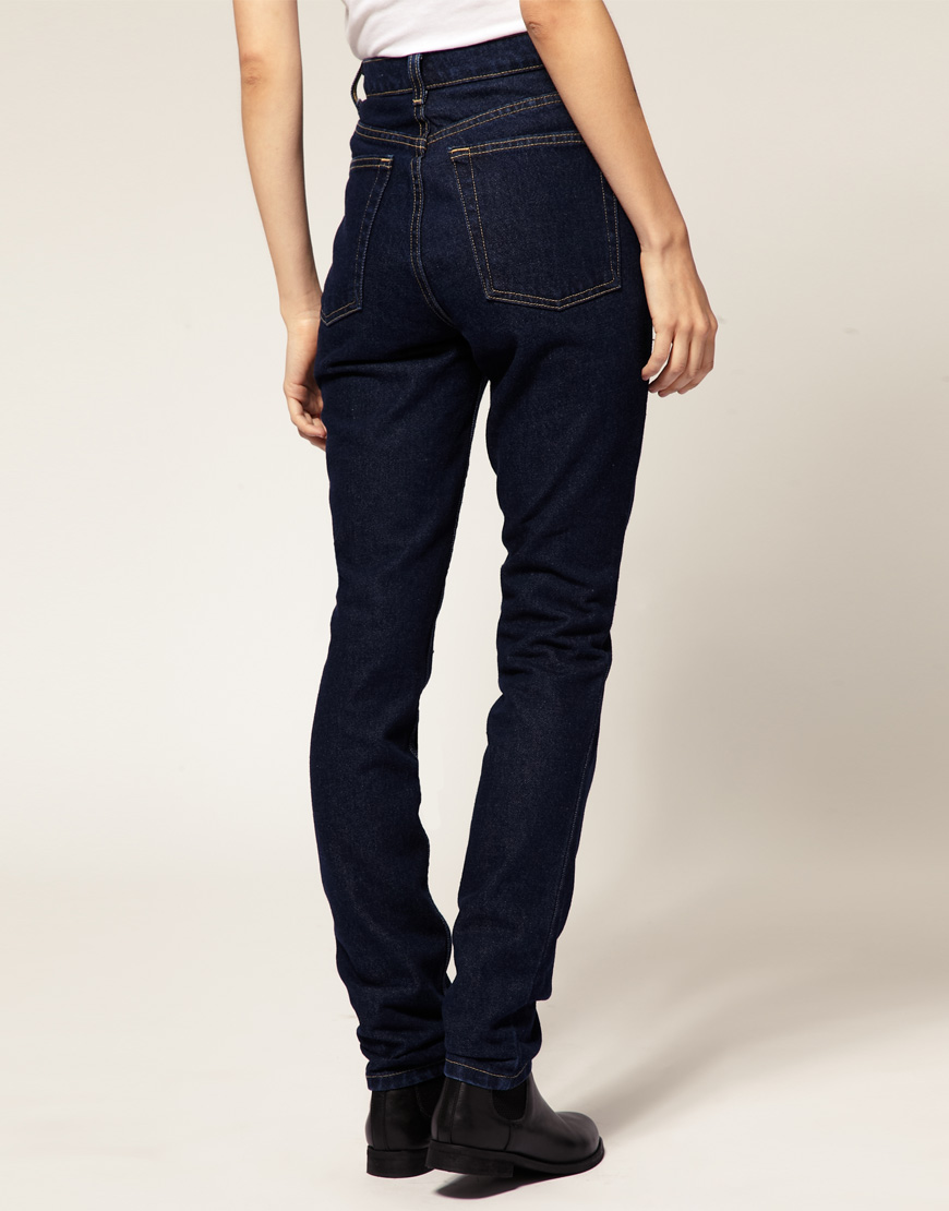 Lyst American Apparel High Waisted Jeans In Blue