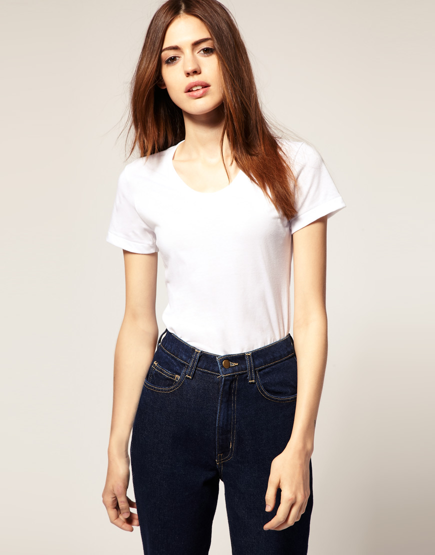 Lyst - American apparel T Shirt in White