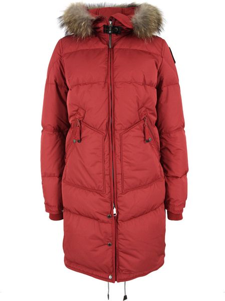 Parajumpers Light Long Bear Red Coat in Red for Men | Lyst