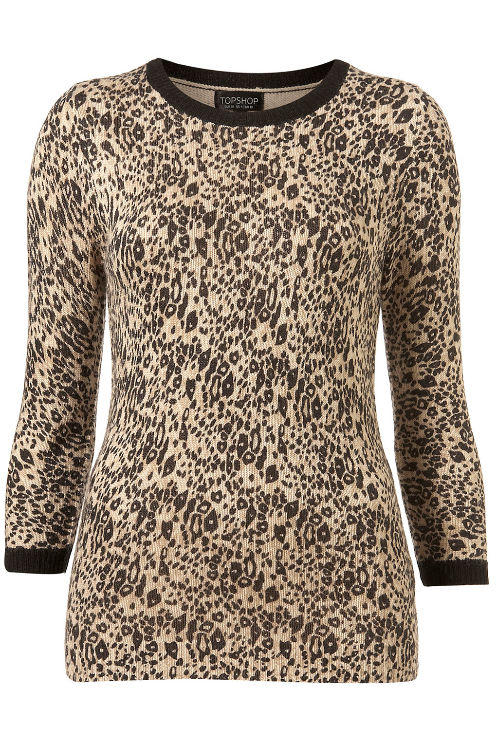 Topshop Knitted Leopard Print Jumper in Animal (animal print) | Lyst