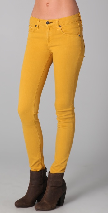 Lyst - Rag & Bone Skinny Jeans in Yellow