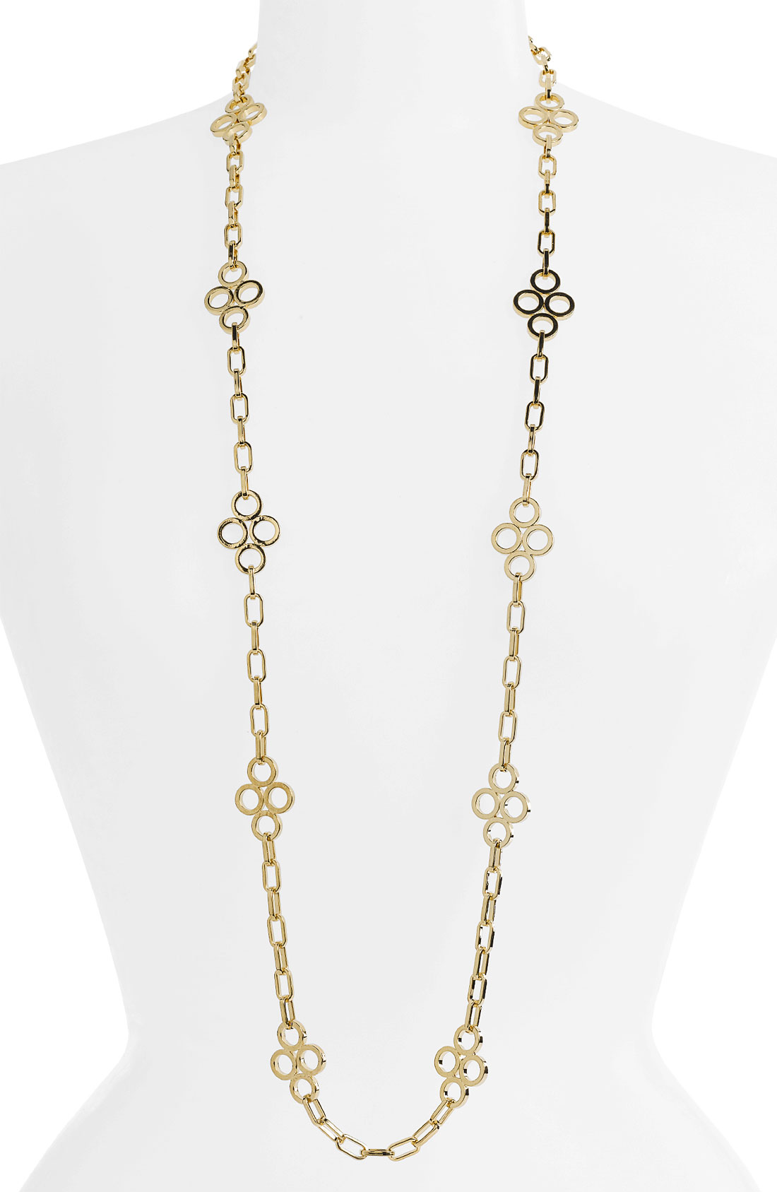 Tory burch Large Clover Necklace in Gold | Lyst