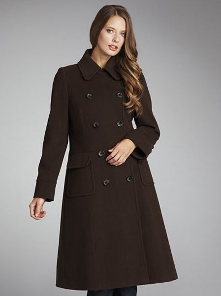 John Lewis Women Long Military Coat Brown in Brown | Lyst