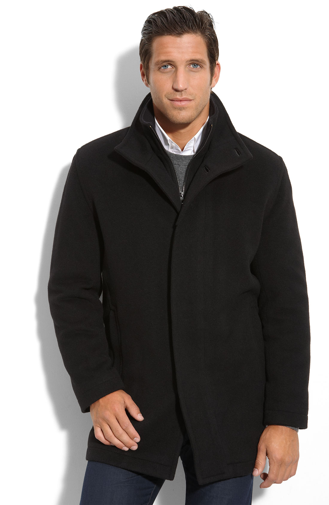 Marc New York By Andrew Marc Vaughn Wool Blend Car Coat in Black for ...