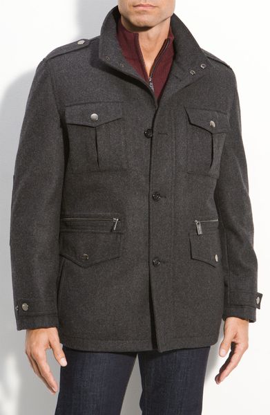 Michael Kors Wool Field Coat in Gray for Men (charcoal) | Lyst