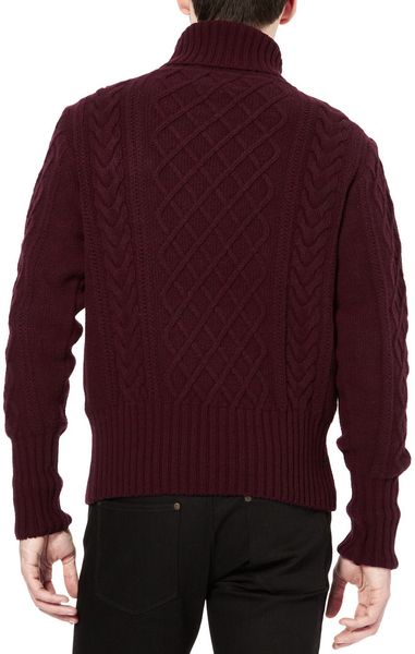 Levi's Shawl Collar Cable Knit Sweater in Purple for Men | Lyst