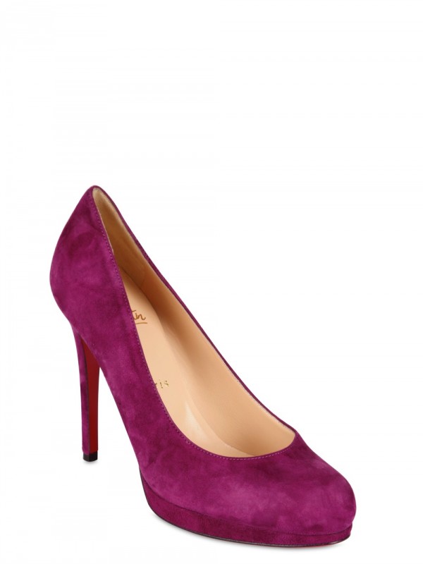 christian louboutin pink suede heels simple pump  