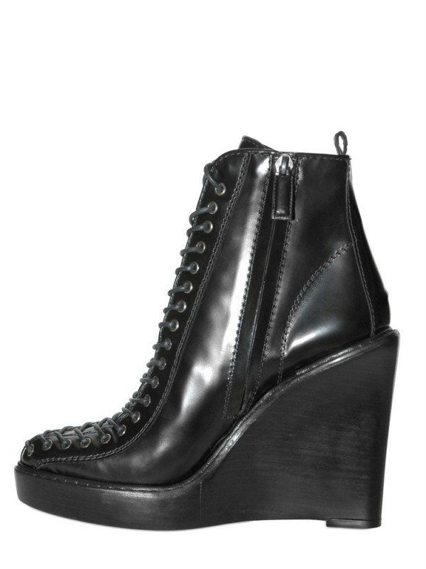 Lyst - Givenchy Stringed Leather Wedge Shoes in Black